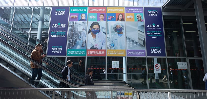 sponsorship banner at CPHI and Pharmapack event